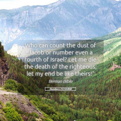 Picture 05 - Numbers 23:10 BSB - Who can count the dust of Jacob or number even a - Bible Verse Picture