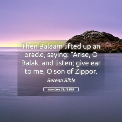 Picture 05 - Numbers 23:18 BSB - Then Balaam lifted up an oracle, saying: - Bible Verse Picture