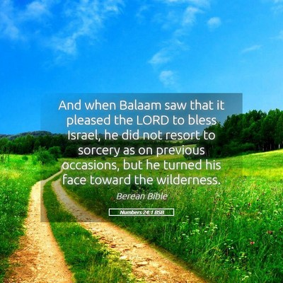 Picture 05 - Numbers 24:1 BSB - And when Balaam saw that it pleased the LORD to - Bible Verse Picture