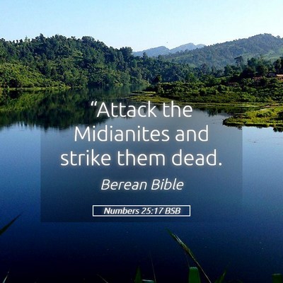 Picture 05 - Numbers 25:17 BSB - “Attack the Midianites and strike them - Bible Verse Picture
