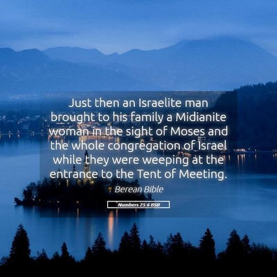 Picture 05 - Numbers 25:6 BSB - Just then an Israelite man brought to his family - Bible Verse Picture