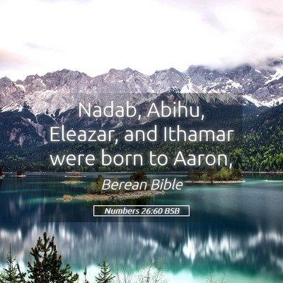 Picture 05 - Numbers 26:60 BSB - Nadab, Abihu, Eleazar, and Ithamar were born to - Bible Verse Picture