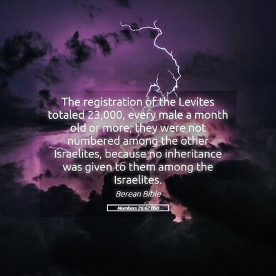 Picture 05 - Numbers 26:62 BSB - The registration of the Levites totaled 23,000, - Bible Verse Picture