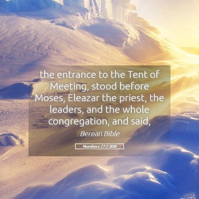 Picture 05 - Numbers 27:2 BSB - the entrance to the Tent of Meeting, stood before - Bible Verse Picture