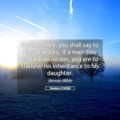 Picture 05 - Numbers 27:8 BSB - Furthermore, you shall say to the Israelites, - Bible Verse Picture