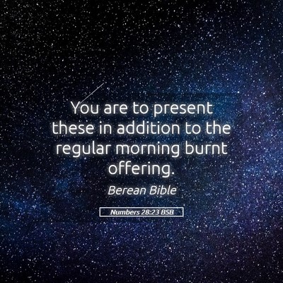 Picture 05 - Numbers 28:23 BSB - You are to present these in addition to the - Bible Verse Picture