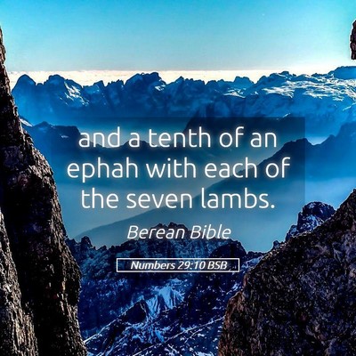 Picture 05 - Numbers 29:10 BSB - and a tenth of an ephah with each of the seven - Bible Verse Picture