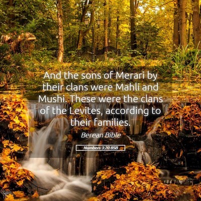 Picture 05 - Numbers 3:20 BSB - And the sons of Merari by their clans were Mahli - Bible Verse Picture