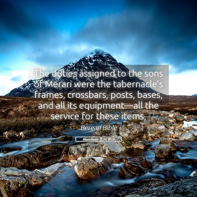 Picture 05 - Numbers 3:36 BSB - The duties assigned to the sons of Merari were - Bible Verse Picture