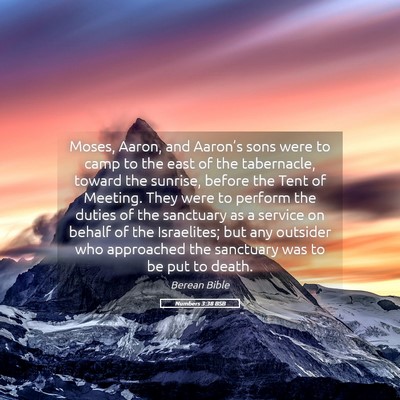 Picture 05 - Numbers 3:38 BSB - Moses, Aaron, and Aaron’s sons were to camp to - Bible Verse Picture