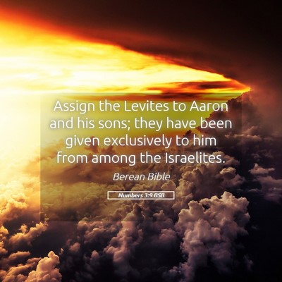 Picture 05 - Numbers 3:9 BSB - Assign the Levites to Aaron and his sons; they - Bible Verse Picture