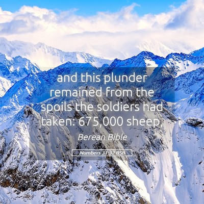 Picture 05 - Numbers 31:32 BSB - and this plunder remained from the spoils the - Bible Verse Picture