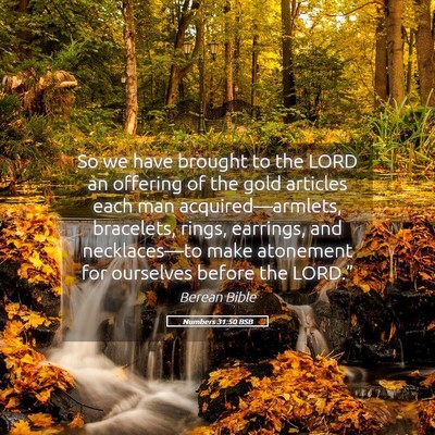 Picture 05 - Numbers 31:50 BSB - So we have brought to the LORD an offering of the - Bible Verse Picture