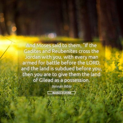 Picture 05 - Numbers 32:29 BSB - And Moses said to them, “If the Gadites and - Bible Verse Picture