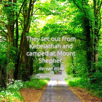 Picture 05 - Numbers 33:23 BSB - They set out from Kehelathah and camped at Mount - Bible Verse Picture