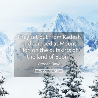 Picture 05 - Numbers 33:37 BSB - They set out from Kadesh and camped at Mount Hor, - Bible Verse Picture