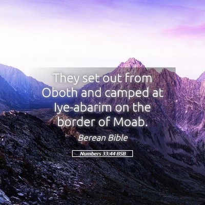 Picture 05 - Numbers 33:44 BSB - They set out from Oboth and camped at Iye-abarim - Bible Verse Picture