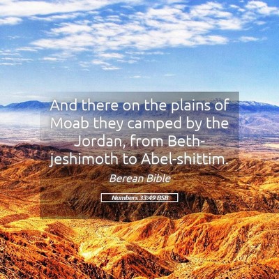 Picture 05 - Numbers 33:49 BSB - And there on the plains of Moab they camped by - Bible Verse Picture
