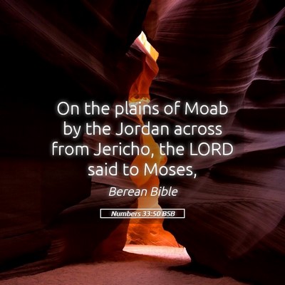 Picture 05 - Numbers 33:50 BSB - On the plains of Moab by the Jordan across from - Bible Verse Picture