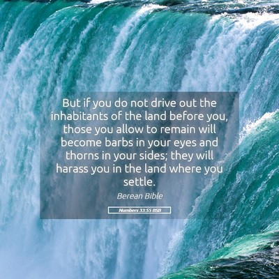 Picture 05 - Numbers 33:55 BSB - But if you do not drive out the inhabitants of - Bible Verse Picture