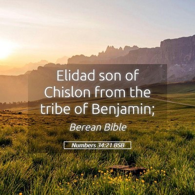 Picture 05 - Numbers 34:21 BSB - Elidad son of Chislon from the tribe of - Bible Verse Picture