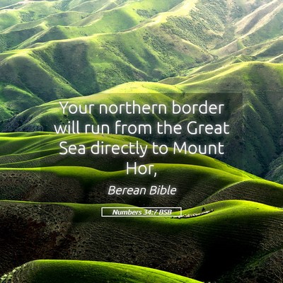 Picture 05 - Numbers 34:7 BSB - Your northern border will run from the Great Sea - Bible Verse Picture
