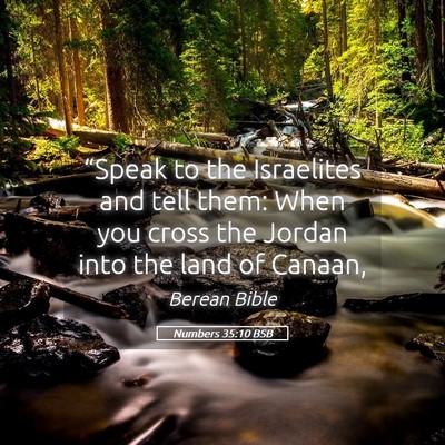 Picture 05 - Numbers 35:10 BSB - “Speak to the Israelites and tell them: When - Bible Verse Picture