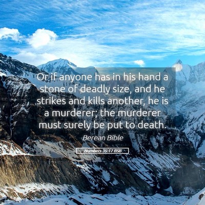 Picture 05 - Numbers 35:17 BSB - Or if anyone has in his hand a stone of deadly - Bible Verse Picture