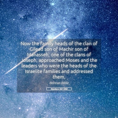 Picture 05 - Numbers 36:1 BSB - Now the family heads of the clan of Gilead son of - Bible Verse Picture