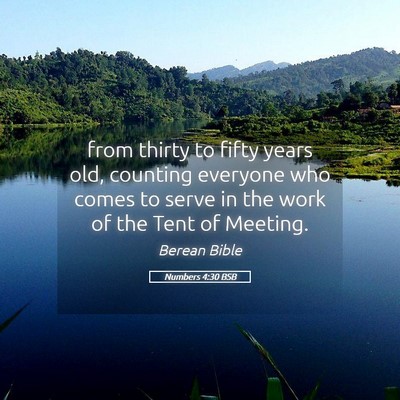 Picture 05 - Numbers 4:30 BSB - from thirty to fifty years old, counting everyone - Bible Verse Picture
