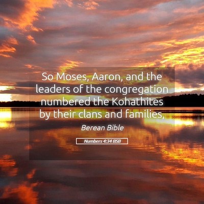 Picture 05 - Numbers 4:34 BSB - So Moses, Aaron, and the leaders of the - Bible Verse Picture