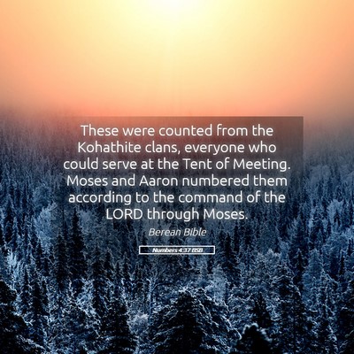 Picture 05 - Numbers 4:37 BSB - These were counted from the Kohathite clans, - Bible Verse Picture