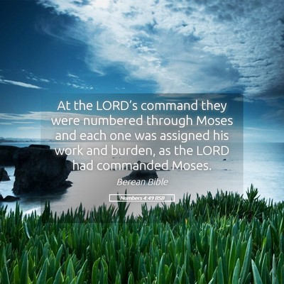 Picture 05 - Numbers 4:49 BSB - At the LORD’s command they were numbered - Bible Verse Picture