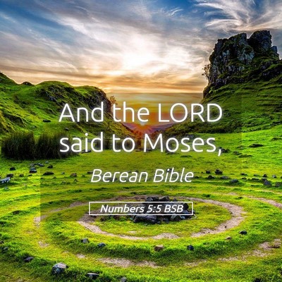 Picture 05 - Numbers 5:5 BSB - And the LORD said to - Bible Verse Picture