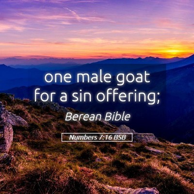 Picture 05 - Numbers 7:16 BSB - one male goat for a sin - Bible Verse Picture