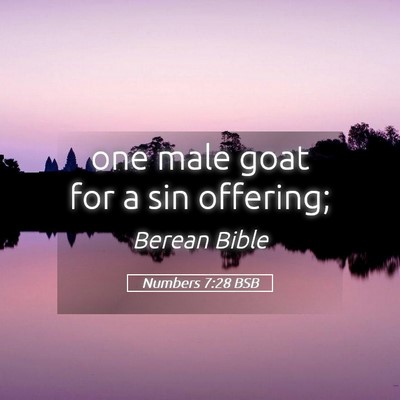 Picture 05 - Numbers 7:28 BSB - one male goat for a sin - Bible Verse Picture