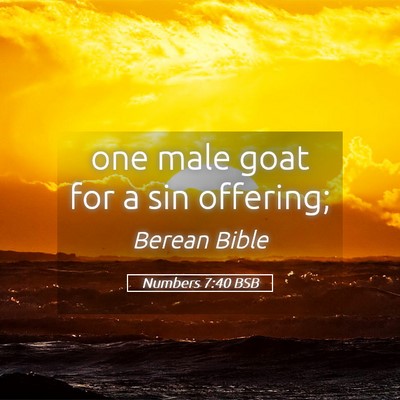 Picture 05 - Numbers 7:40 BSB - one male goat for a sin - Bible Verse Picture