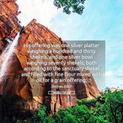 Picture 05 - Numbers 7:61 BSB - His offering was one silver platter weighing a - Bible Verse Picture