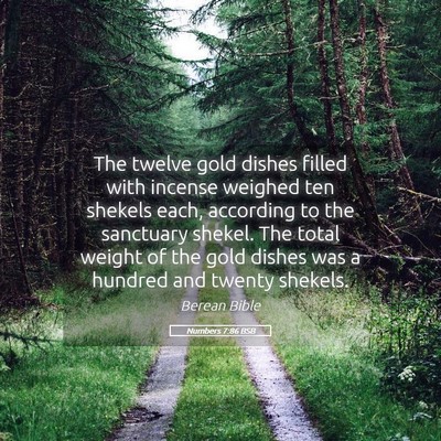 Picture 05 - Numbers 7:86 BSB - The twelve gold dishes filled with incense - Bible Verse Picture