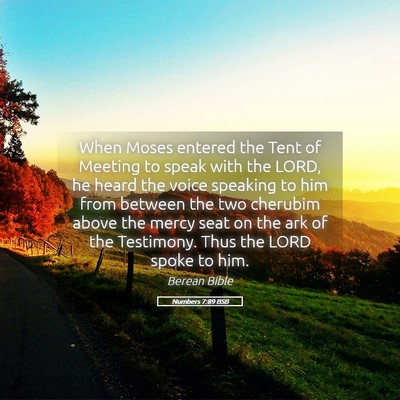Picture 05 - Numbers 7:89 BSB - When Moses entered the Tent of Meeting to speak - Bible Verse Picture