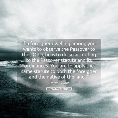 Picture 05 - Numbers 9:14 BSB - If a foreigner dwelling among you wants to - Bible Verse Picture
