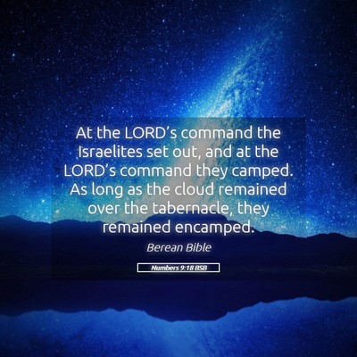 Picture 05 - Numbers 9:18 BSB - At the LORD’s command the Israelites set out, - Bible Verse Picture