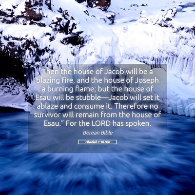 Picture 05 - Obadiah 1:18 BSB - Then the house of Jacob will be a blazing fire, - Bible Verse Picture