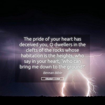 Picture 05 - Obadiah 1:3 BSB - The pride of your heart has deceived you, O - Bible Verse Picture
