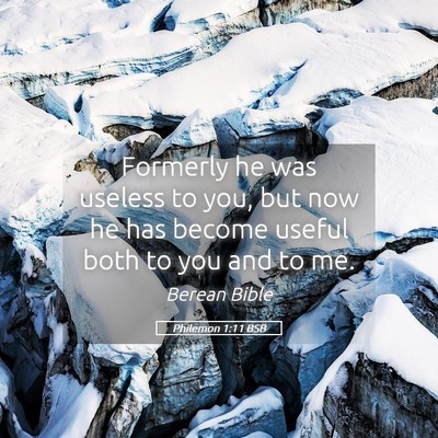 Picture 05 - Philemon 1:11 BSB - Formerly he was useless to you, but now he has - Bible Verse Picture