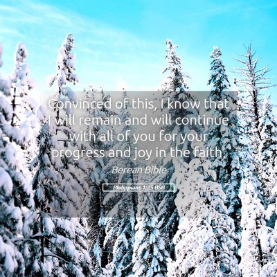 Picture 05 - Philippians 1:25 BSB - Convinced of this, I know that I will remain and - Bible Verse Picture