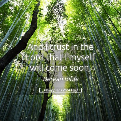 Picture 05 - Philippians 2:24 BSB - And I trust in the Lord that I myself will come - Bible Verse Picture