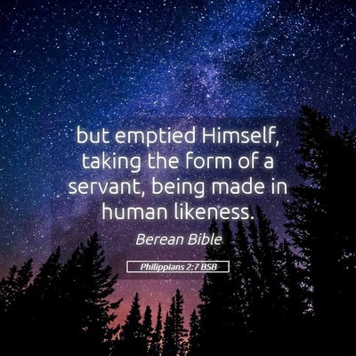 Picture 05 - Philippians 2:7 BSB - but emptied Himself, taking the form of a - Bible Verse Picture