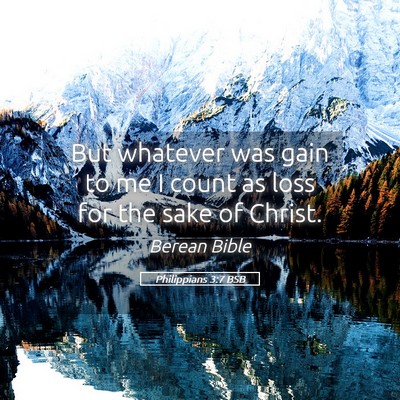 Picture 05 - Philippians 3:7 BSB - But whatever was gain to me I count as loss for - Bible Verse Picture