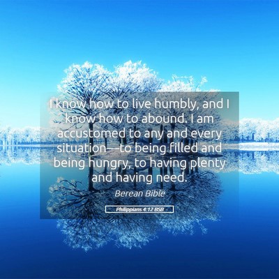 Picture 05 - Philippians 4:12 BSB - I know how to live humbly, and I know how to - Bible Verse Picture